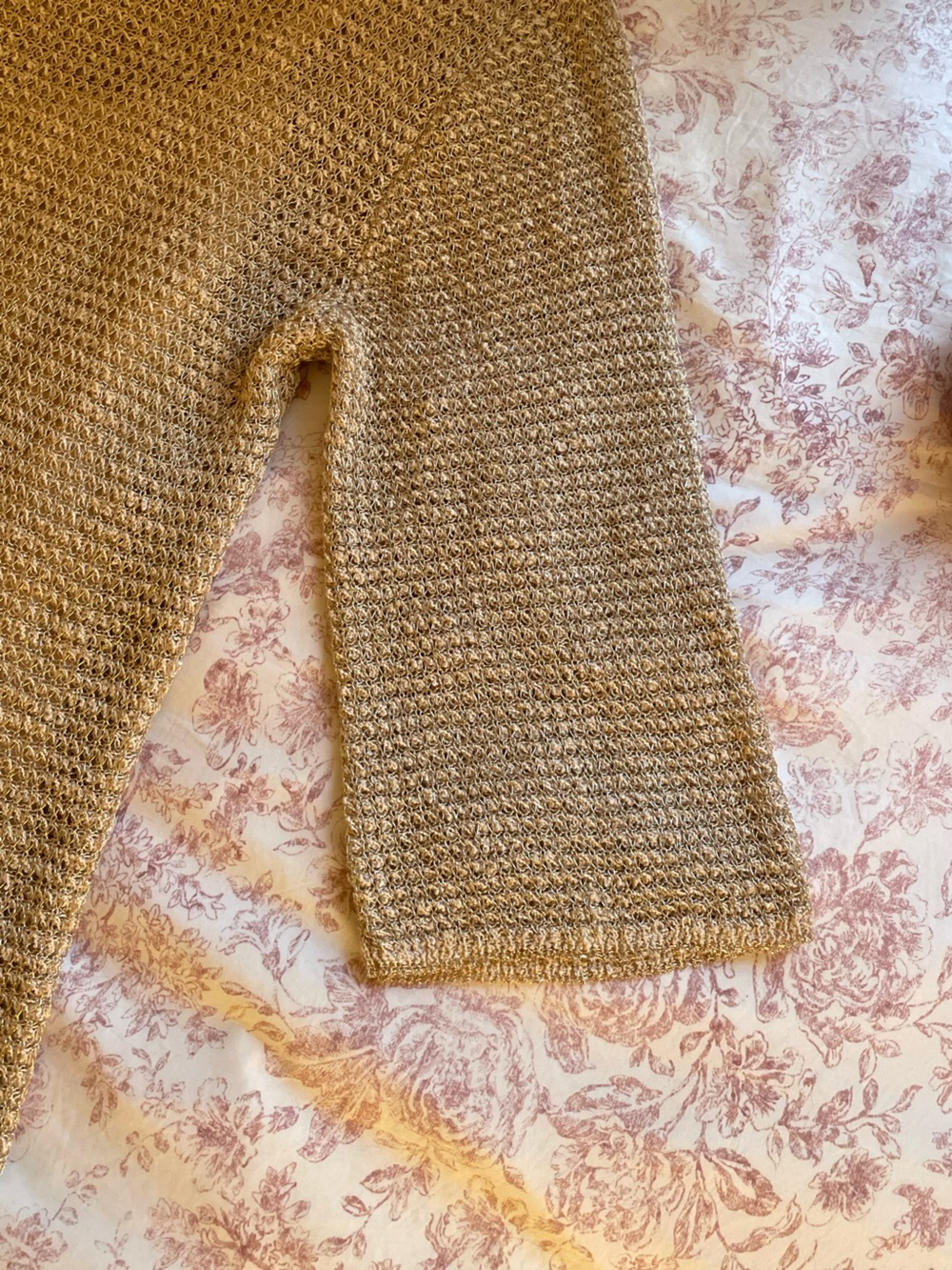 Zara Metallic Cream-Tan Crewneck Sweater - Picture 3 of 6